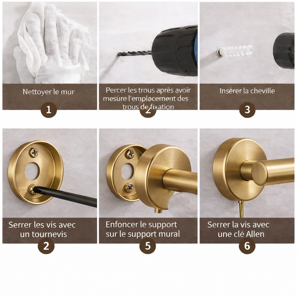 Porte serviettes Or brossé