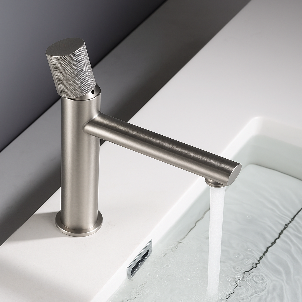 Mitigeur de lavabo – Gris brossé PVD