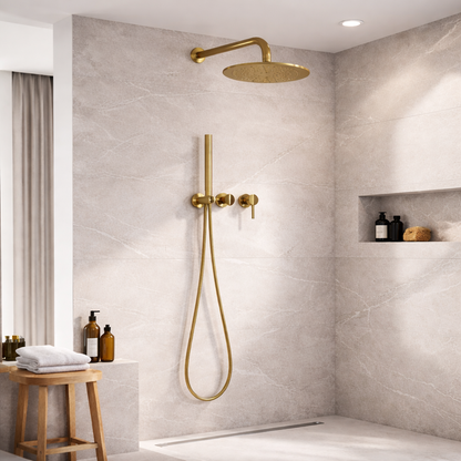 Colonne de douche encastrée – Or brossé PVD