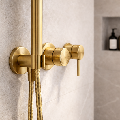 Colonne de douche encastrée – Or brossé PVD