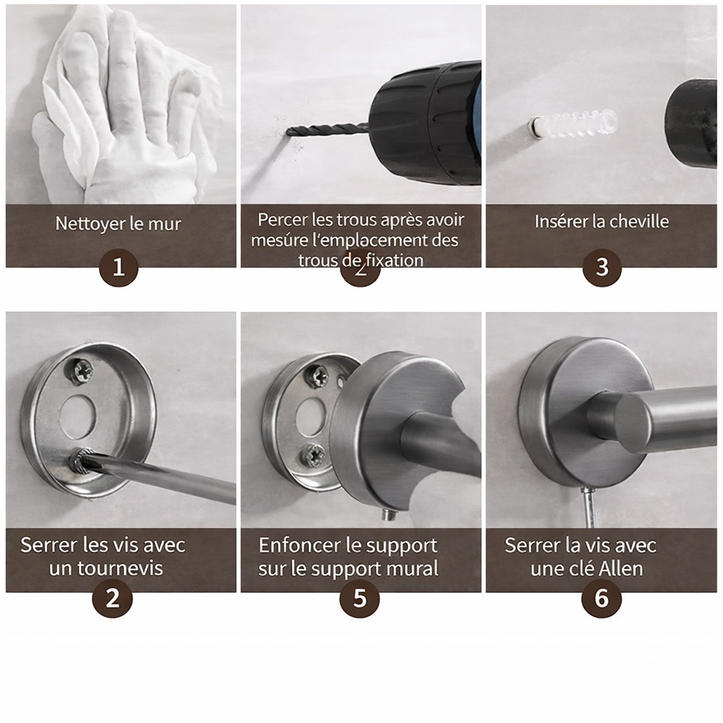 Porte serviettes Gris brossé