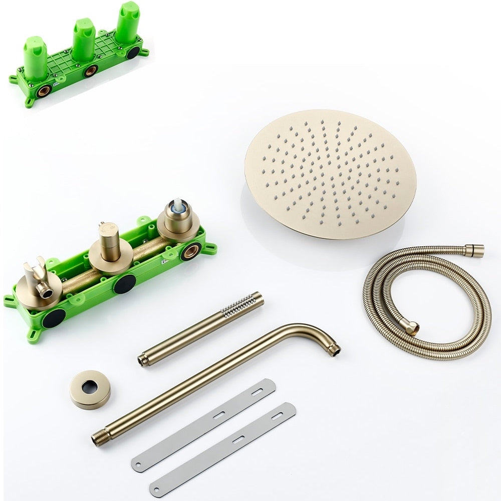 Colonne de douche encastrée – Or brossé PVD