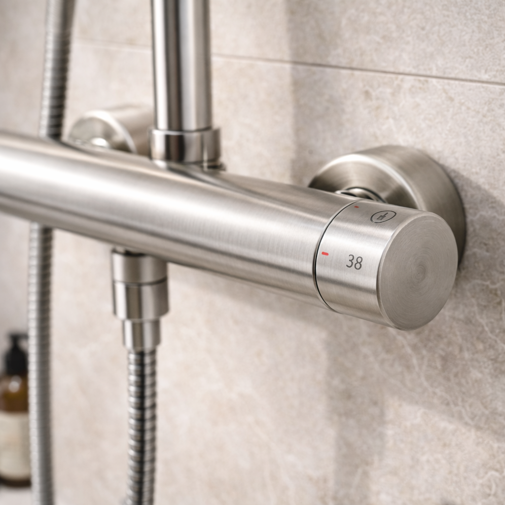 Colonne de douche apparente – Gris brossé PVD