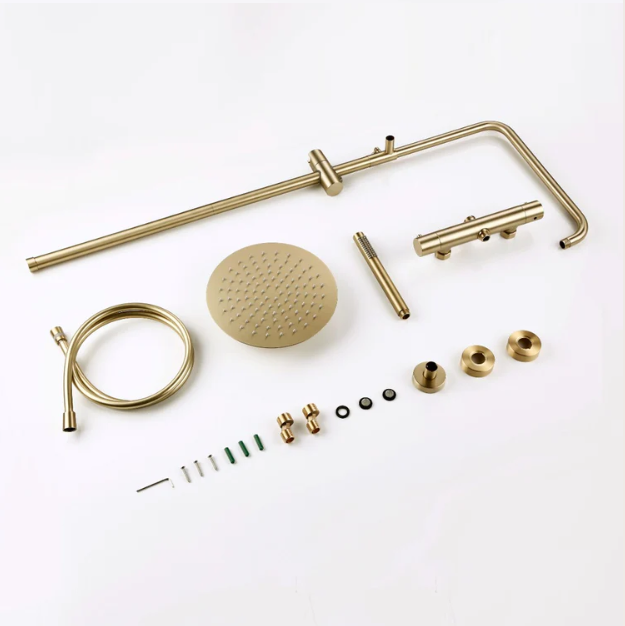 Colonne de douche apparente – Or brossé PVD