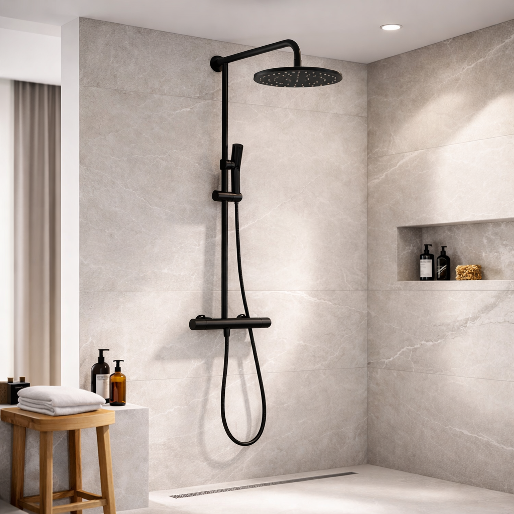 Colonne de douche apparente – Noir mat PVD