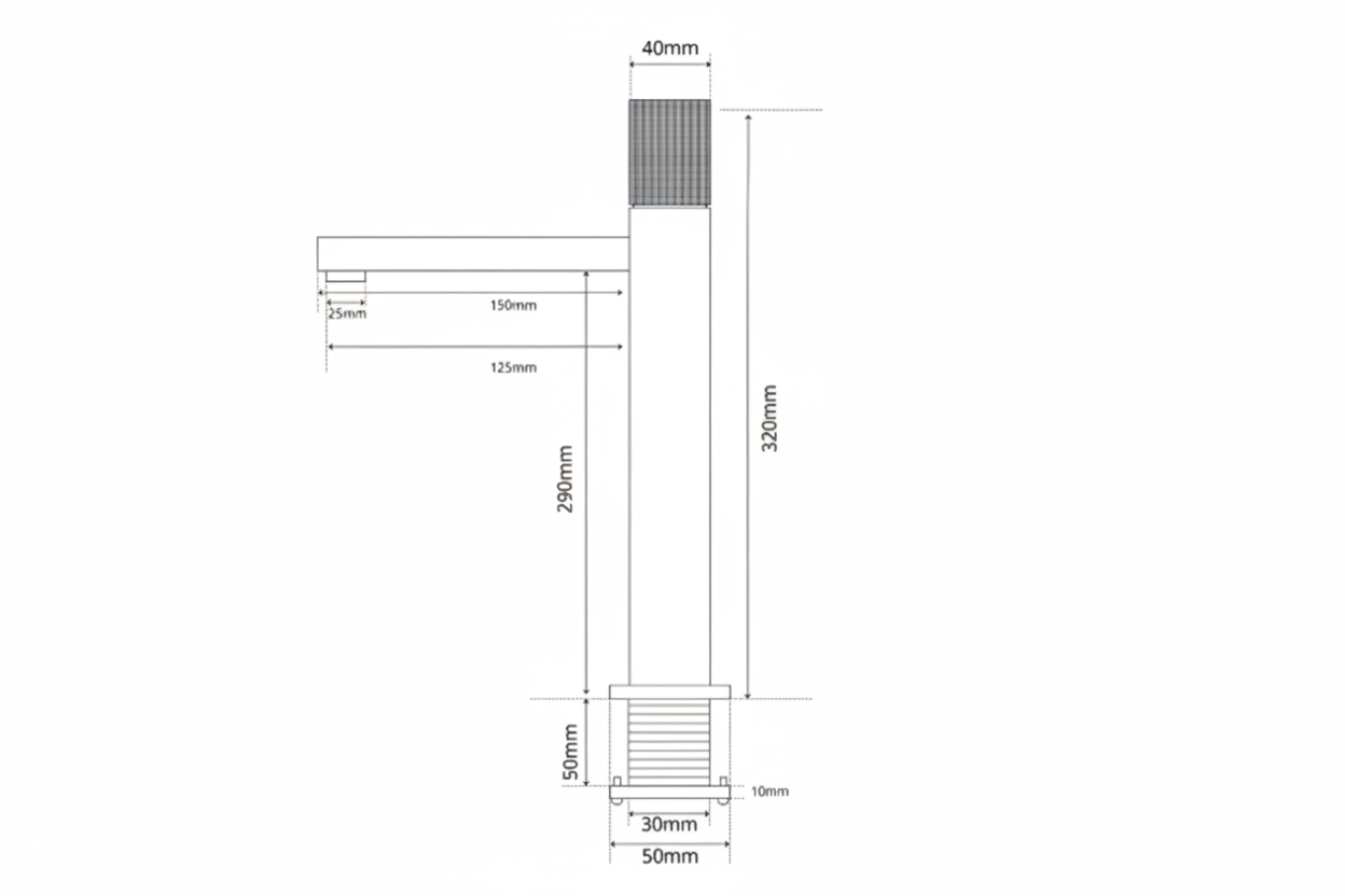 Mitigeur de lavabo – Gris brossé PVD