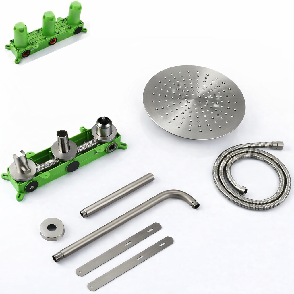 Colonne de douche apparente – Gris brossé PVD