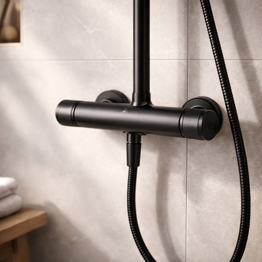 Colonne de douche apparente – Noir mat PVD