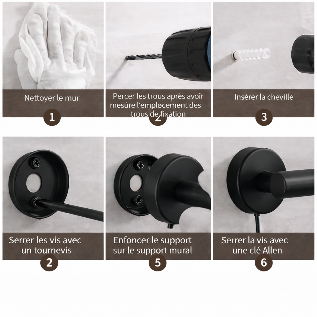 Porte serviettes Noir mat