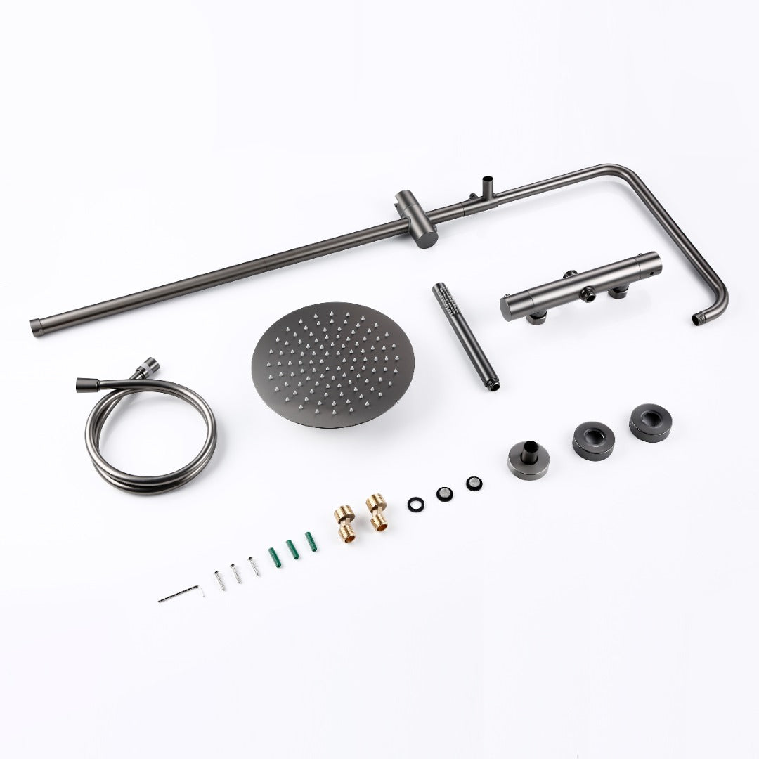 Colonne de douche apparente – Gris brossé PVD